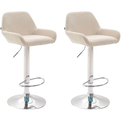 DÉCOSHOP26 - Tabouret de Bar ArcChrome - Tissu Crème - Lot de 2 - Hauteur Réglable - Publicité DÉCOSHOP26 - Tabouret de Bar ArcChrome - Tissu Crème - Lot de 2 - Hauteur Réglable - Publicité