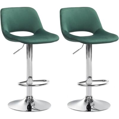 Décoshop26 - 100004074 - Velours vert - Base chromée - Tabouret de bar - Publicité Décoshop26 - 100004074 - Velours vert - Base chromée - Tabouret de bar - Publicité