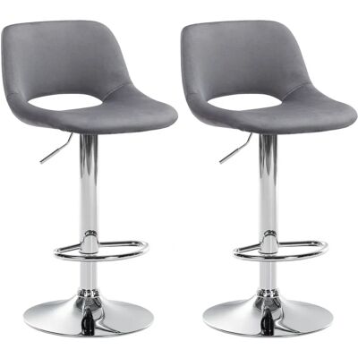DÉCOSHOP26 - Bar Stool Set - Terciopelo oscuro - Base cromada - Taburetes de bar DÉCOSHOP26 - Bar Stool Set - Terciopelo oscuro - Base cromada - Taburetes de bar