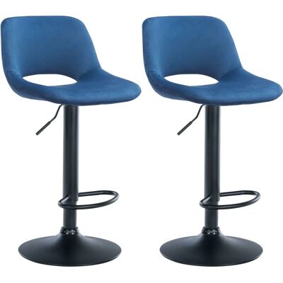 Décoshop26 - 100004080 - Bleu - Velours - Sièges de bar - Publicité Décoshop26 - 100004080 - Bleu - Velours - Sièges de bar - Publicité