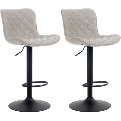 DÉCOSHOP26 - Taburetes de bar - Topo, tela de poliéster, base de metal negra DÉCOSHOP26 - Taburetes de bar - Topo, tela de poliéster, base de metal negra