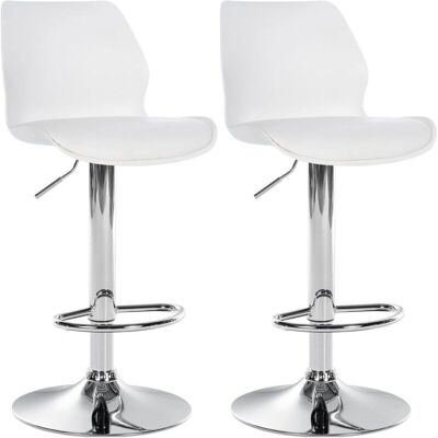 DÉCOSHOP26 - TAB-2 - Blanco - Altura 82-102 cm - Taburetes de bar DÉCOSHOP26 - TAB-2 - Blanco - Altura 82-102 cm - Taburetes de bar