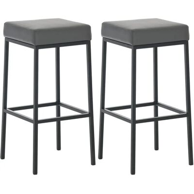 DÉCOSHOP26 - 100004363 - PVC gris - Base métallique noire - Tabourets de bar - Publicité DÉCOSHOP26 - 100004363 - PVC gris - Base métallique noire - Tabourets de bar - Publicité