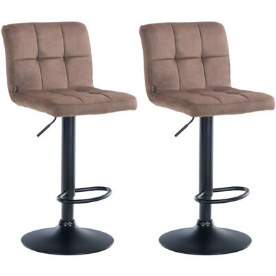 DÉCOSHOP 100004394 Terciopelo Marrón 64-84 cm Taburetes de bar DÉCOSHOP 100004394 Terciopelo Marrón 64-84 cm Taburetes de bar