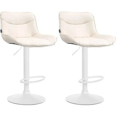 DÉCOSHOP26 - Taburetes de bar crema PVC - PVC crema - Taburetes de bar DÉCOSHOP26 - Taburetes de bar crema PVC - PVC crema - Taburetes de bar