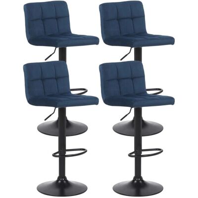DÉCOSHOP26 - 100004502 - blue velvet - Bar stools DÉCOSHOP26 - 100004502 - blue velvet - Bar stools