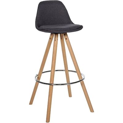 Décoshop DECOSHOP26 - tela gris - base de haya - taburete de bar Décoshop DECOSHOP26 - tela gris - base de haya - taburete de bar