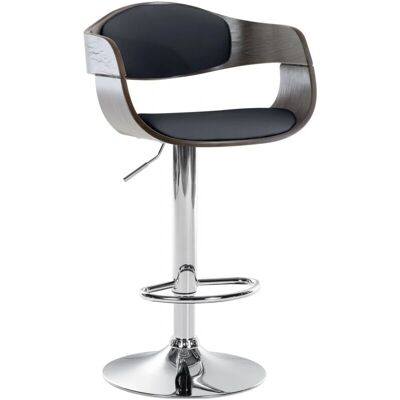 DÉCOSHOP26 - 100005040 - Rembourrage PVC noir, cadre bois gris - Tabouret de bar - Publicité DÉCOSHOP26 - 100005040 - Rembourrage PVC noir, cadre bois gris - Tabouret de bar - Publicité