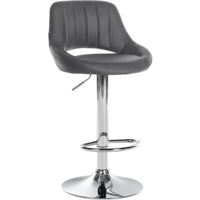 DÉCOSHOP26 - 100005211 - Gris PVC - Giro 360° - Taburete de bar DÉCOSHOP26 - 100005211 - Gris PVC - Giro 360° - Taburete de bar
