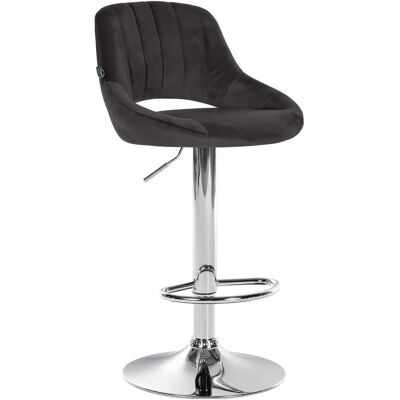 DECOSHOP26 - 100005216 - Terciopelo negro - 60-81 cm - Taburete de bar DECOSHOP26 - 100005216 - Terciopelo negro - 60-81 cm - Taburete de bar