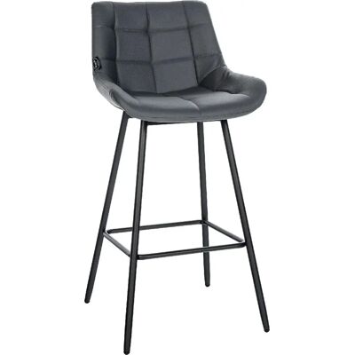 DÉCOSHOP26 - 100005456 - Tapizado PVC gris - Taburete de bar DÉCOSHOP26 - 100005456 - Tapizado PVC gris - Taburete de bar