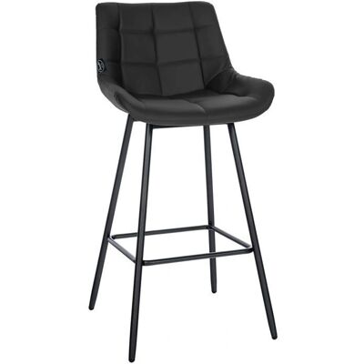 DÉCOSHOP - Décoshop26 - Negro - cuero PU - Taburete de bar DÉCOSHOP - Décoshop26 - Negro - cuero PU - Taburete de bar
