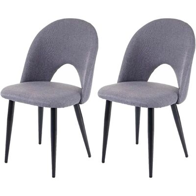 DÉCOSHOP26 - Silla de comedor - Tela gris - Silla DÉCOSHOP26 - Silla de comedor - Tela gris - Silla
