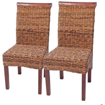 Décoshop26 Juego de 2 sillas de comedor de fibra de plátano - Diseño rústico Décoshop26 Juego de 2 sillas de comedor de fibra de plátano - Diseño rústico