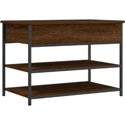 DÉCOSHOP26 - Banco zapatero 2 niveles 70x42.5x50 cm roble DÉCOSHOP26 - Banco zapatero 2 niveles 70x42.5x50 cm roble
