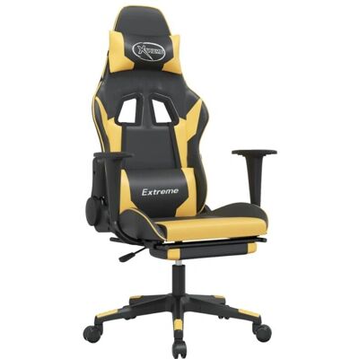 DECOSHOP26 - DEC025876 - Cojín lumbar - PVC dorado y negro - Silla de oficina DECOSHOP26 - DEC025876 - Cojín lumbar - PVC dorado y negro - Silla de oficina