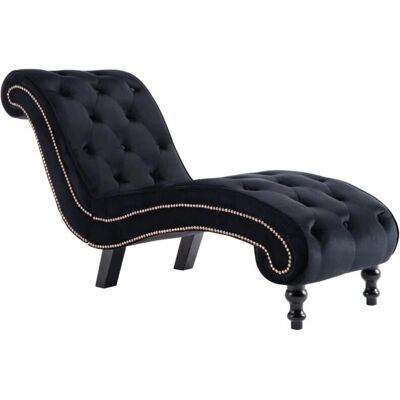 Décoshop26 - DEC026216 - Negro - Terciopelo - Chaise longue Décoshop26 - DEC026216 - Negro - Terciopelo - Chaise longue