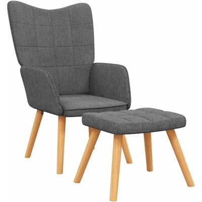 Décoshop26 - DEC026586 - Gris oscuro - Tela - Lounge chair Décoshop26 - DEC026586 - Gris oscuro - Tela - Lounge chair