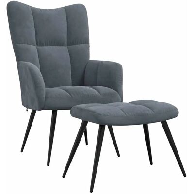 DECOSHOP26 - DEC026591 - Terciopelo gris - Sillón DECOSHOP26 - DEC026591 - Terciopelo gris - Sillón