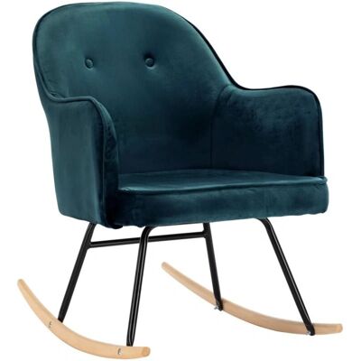DÉCOSHOP26 - Mecedora azul terciopelo - Mecedora DÉCOSHOP26 - Mecedora azul terciopelo - Mecedora