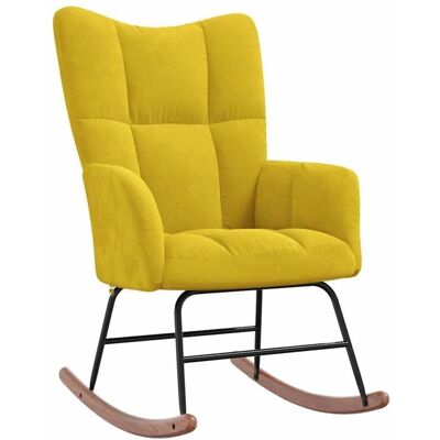 DÉCOSHOP26 - Relax - Terciopelo amarillo mostaza - 100% poliéster - Mecedora DÉCOSHOP26 - Relax - Terciopelo amarillo mostaza - 100% poliéster - Mecedora