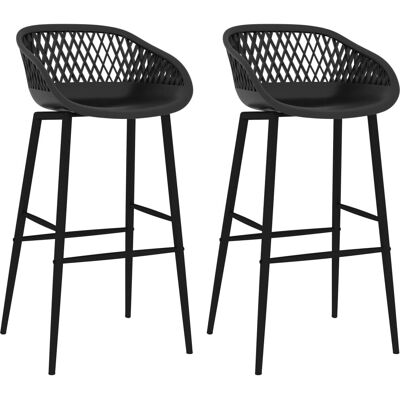 DECOSHOP - DEC029399 - Negro - Asiento de malla - Taburetes de bar DECOSHOP - DEC029399 - Negro - Asiento de malla - Taburetes de bar