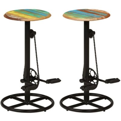 DECOSHOP - DEC029644 - Madera recuperada - Taburete de bar DECOSHOP - DEC029644 - Madera recuperada - Taburete de bar