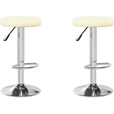 DECOSHOP26 - DEC029652 - Crema - Cuero sintético - Taburetes de bar DECOSHOP26 - DEC029652 - Crema - Cuero sintético - Taburetes de bar