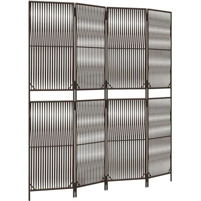 Décoshop26 - DEC030902 - 4-panel - Marrón - Separador de ambientes Décoshop26 - DEC030902 - 4-panel - Marrón - Separador de ambientes