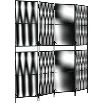 DÉCOSHOP26 - DEC030923 - Noir - 4‑panels - Paravent - Publicité DÉCOSHOP26 - DEC030923 - Noir - 4‑panels - Paravent - Publicité