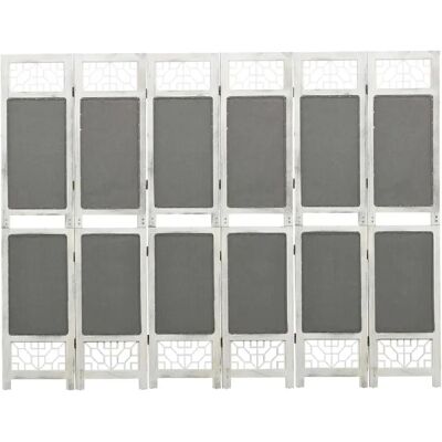 DECOSHOP26 - DEC031073 - Gris y blanco - 210 x 165 cm - Madera de paulownia + MDF - Biombo DECOSHOP26 - DEC031073 - Gris y blanco - 210 x 165 cm - Madera de paulownia + MDF - Biombo
