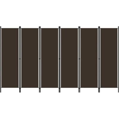 DÉCOSHOP26 - Separador de ambientes 6 paneles 300x180 - Marrón - Tela DÉCOSHOP26 - Separador de ambientes 6 paneles 300x180 - Marrón - Tela