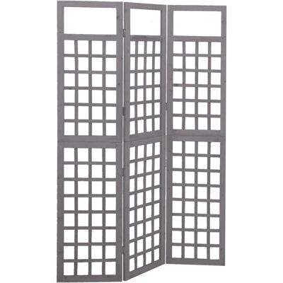 DECOSHOP26 - Biombo 3-panel - Gris - Separador de ambientes DECOSHOP26 - Biombo 3-panel - Gris - Separador de ambientes