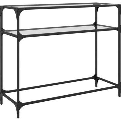 DECOSHOP26 - DEC031356 - Tapa de vidrio - Estructura de acero - Mesa consola DECOSHOP26 - DEC031356 - Tapa de vidrio - Estructura de acero - Mesa consola