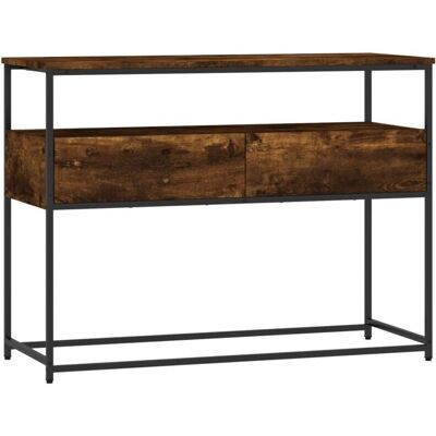 DECOSHOP26 DEC031774 Roble ahumado 100x40x75 cm Consola DECOSHOP26 DEC031774 Roble ahumado 100x40x75 cm Consola