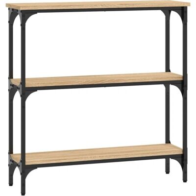 DÉCOSHOP26 - ConsolaPráctica - roble Sonoma - madera contrachapada y metal - Consola DÉCOSHOP26 - ConsolaPráctica - roble Sonoma - madera contrachapada y metal - Consola
