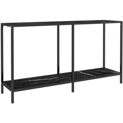 DECOSHOP26 - DEC032111 - Vidrio templado negro - Acero - Consola DECOSHOP26 - DEC032111 - Vidrio templado negro - Acero - Consola