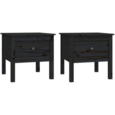 DECOSHOP26 - DEC032646 - noir - bois de pin - Nightstands - Publicité DECOSHOP26 - DEC032646 - noir - bois de pin - Nightstands - Publicité