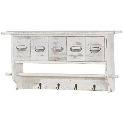 DÉCOSHOP26 - Perchero vintage de 5 cajones - 32x65x13 cm DÉCOSHOP26 - Perchero vintage de 5 cajones - 32x65x13 cm