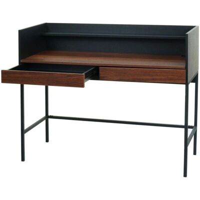 DÉCOSHOP26 - 120x50 cm MDF Noyer et Métal - Bureau - Publicité DÉCOSHOP26 - 120x50 cm MDF Noyer et Métal - Bureau - Publicité