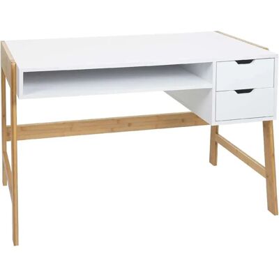Décoshop26 - Bureau informatique avec deux tiroirs - 76x115x58 cm - Publicité Décoshop26 - Bureau informatique avec deux tiroirs - 76x115x58 cm - Publicité