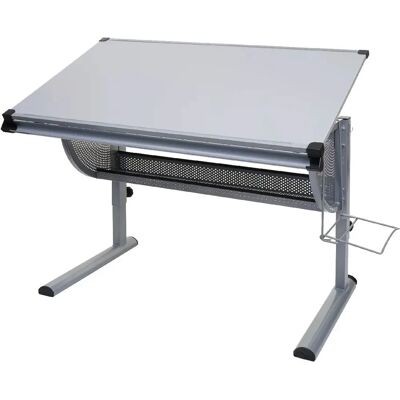Décoshop26 - 040006066 - Gris - MDF acero - Escritorio Décoshop26 - 040006066 - Gris - MDF acero - Escritorio