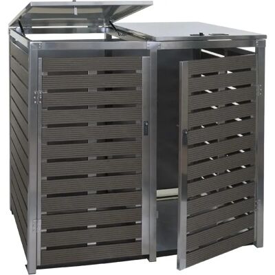 Décoshop26 - 040006087 - 117x144x102 cm - WPC acero inoxidable antracita - Refugio para cubo de basura Décoshop26 - 040006087 - 117x144x102 cm - WPC acero inoxidable antracita - Refugio para cubo de basura