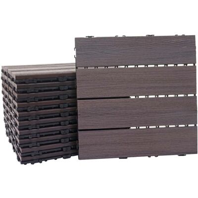 DÉCOSHOP26 - WPC 30x30 cm - gris-marron - structure 3D - dalle de sol - Publicité DÉCOSHOP26 - WPC 30x30 cm - gris-marron - structure 3D - dalle de sol - Publicité