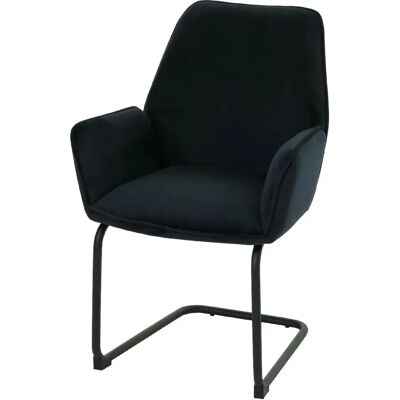 Décoshop26 - 040006295 - tela azul antracita - madera de eucalipto - Chair Décoshop26 - 040006295 - tela azul antracita - madera de eucalipto - Chair