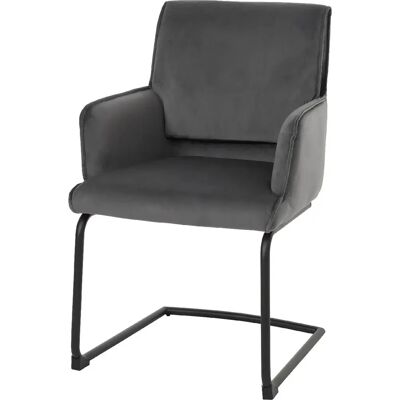 DÉCOSHOP26 - 040006301 - Tela gris - Marco de hierro - Silla DÉCOSHOP26 - 040006301 - Tela gris - Marco de hierro - Silla