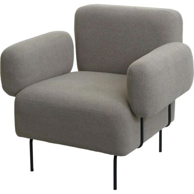 Décoshop26 - 040006392 - Bouclé gris tela - Sillón Décoshop26 - 040006392 - Bouclé gris tela - Sillón