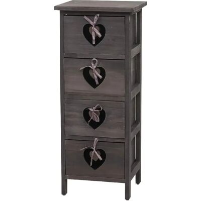 DÉCOSHOP26 - 040006497 - Vintage gris-marrón - 4 cajones - Cómoda DÉCOSHOP26 - 040006497 - Vintage gris-marrón - 4 cajones - Cómoda