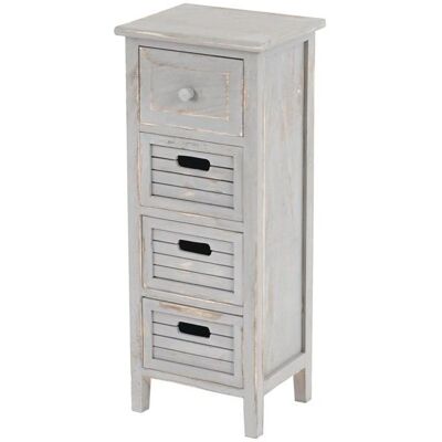 Décoshop26 - 040006533 - Gris - 74x30x25 cm - Cómoda con 4 cajones Décoshop26 - 040006533 - Gris - 74x30x25 cm - Cómoda con 4 cajones
