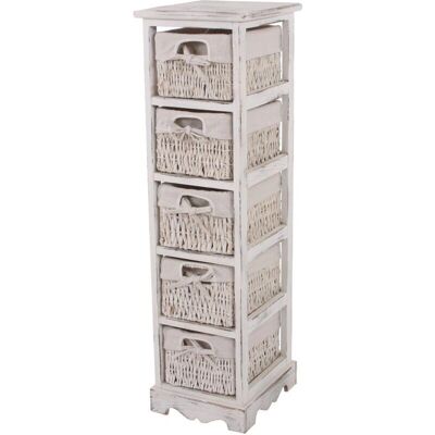 Décoshop26 - 040006542 - Blanco - 5 cajones - Cómoda Décoshop26 - 040006542 - Blanco - 5 cajones - Cómoda